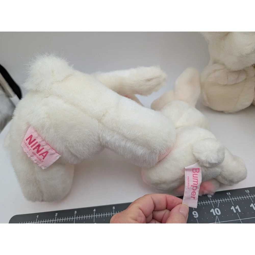 Russ Rabbit Plush Sunny Bunny Bumper‎ Nina Lot of 3 White Stuffed Animal Toy